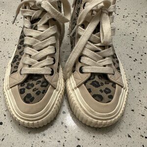 Zara Kids Leopard Print Boots - Beige and Black